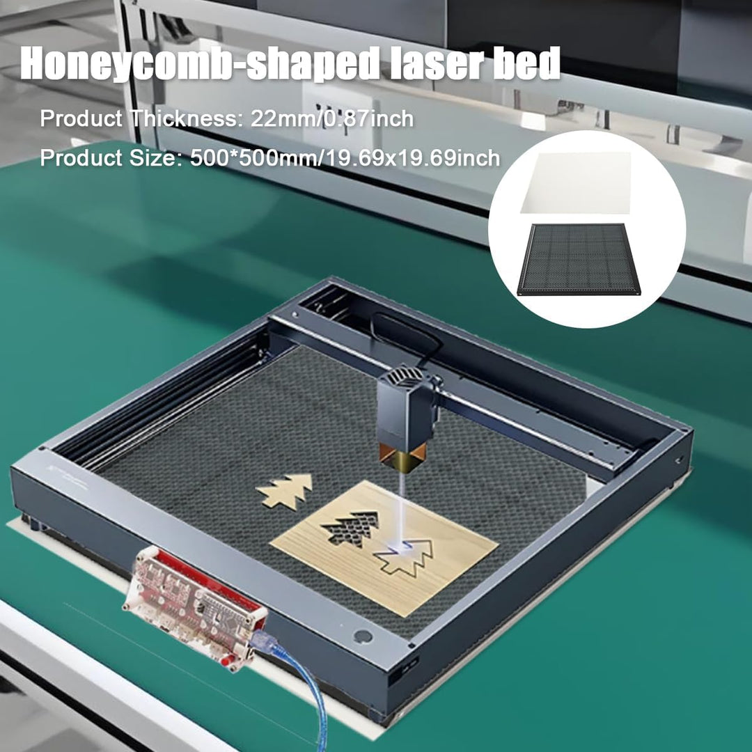 Laser Wabentisch, 500 x 500 x 22 mm Laser Honeycomb Arbeitstisch mit 0.4mm Aluminiumplatte für Deskt