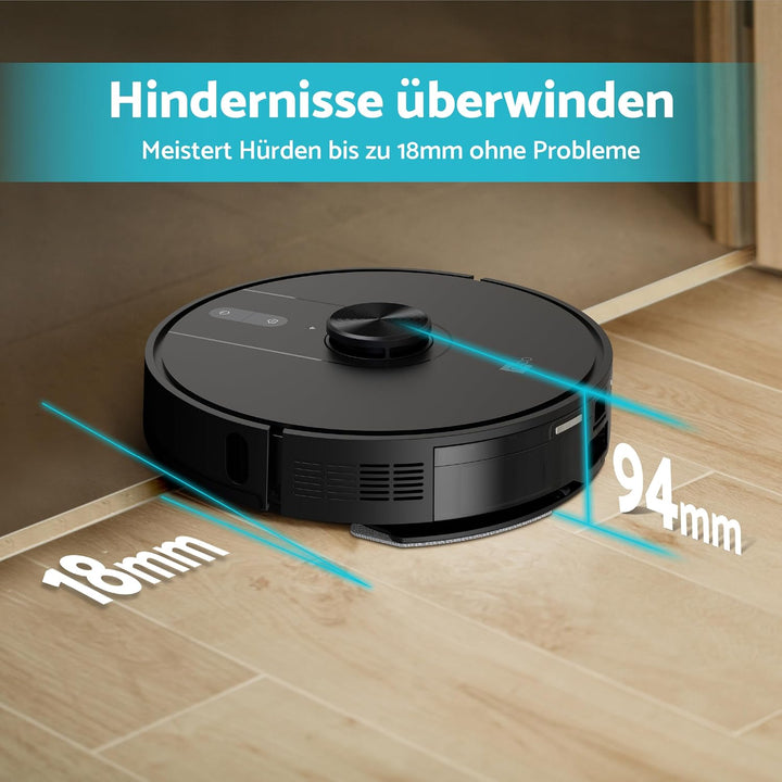 aeco X5 VacuBot Staubsauger-Roboter mit Wischfunktion Saugroboter (5000Pa Saugkraft ideal für Tierha