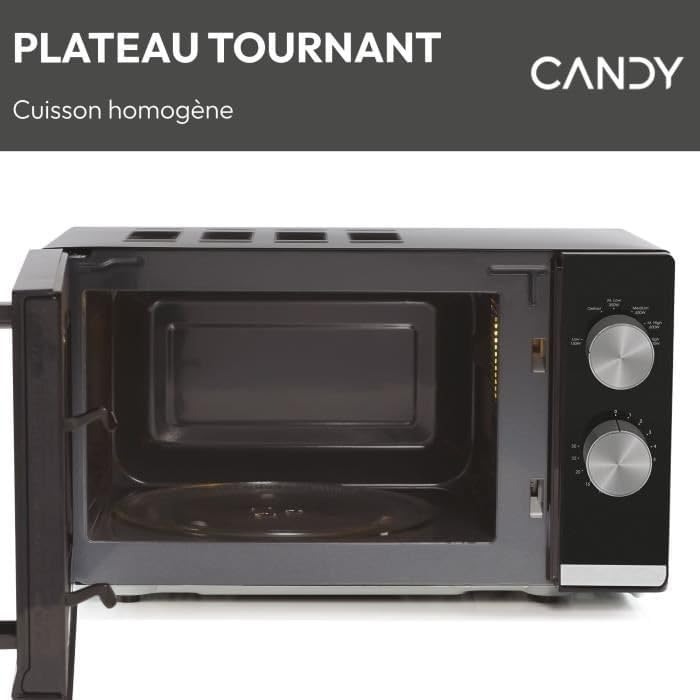 Candy Moderna CMW20TNMB Mikrowelle, 700W, 20 Liter, Auftau-Programm, Gar-Ende-Signal, Kindersicherun