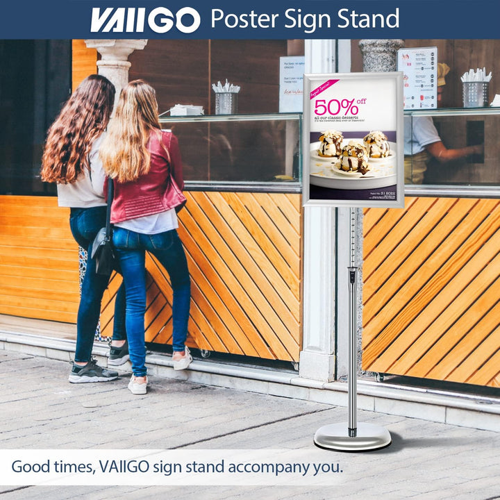 VAIIGO Infoständer Höhenverstellbar Aluminium DIN A3 Plakatständer Informationsständer Präsentations
