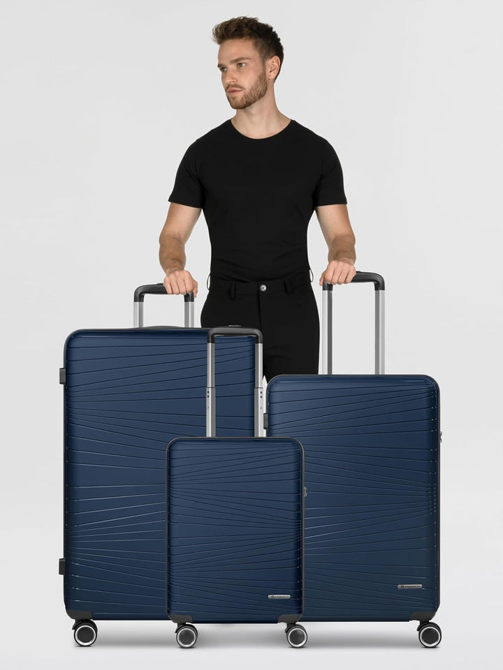 Franky Dallas 3.0 Hartschalen-Kofferset 3 teilig | Trolley-Set ausgestattet mit TSA-Schloss, 4 Rolle