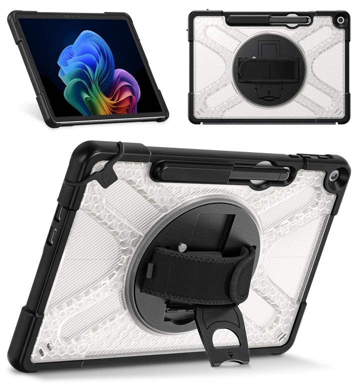 Fintie Hülle für Microsoft Surface Pro 12 Zoll 1. Edition (2025), 360° Drehbare Ständer und Handgurt
