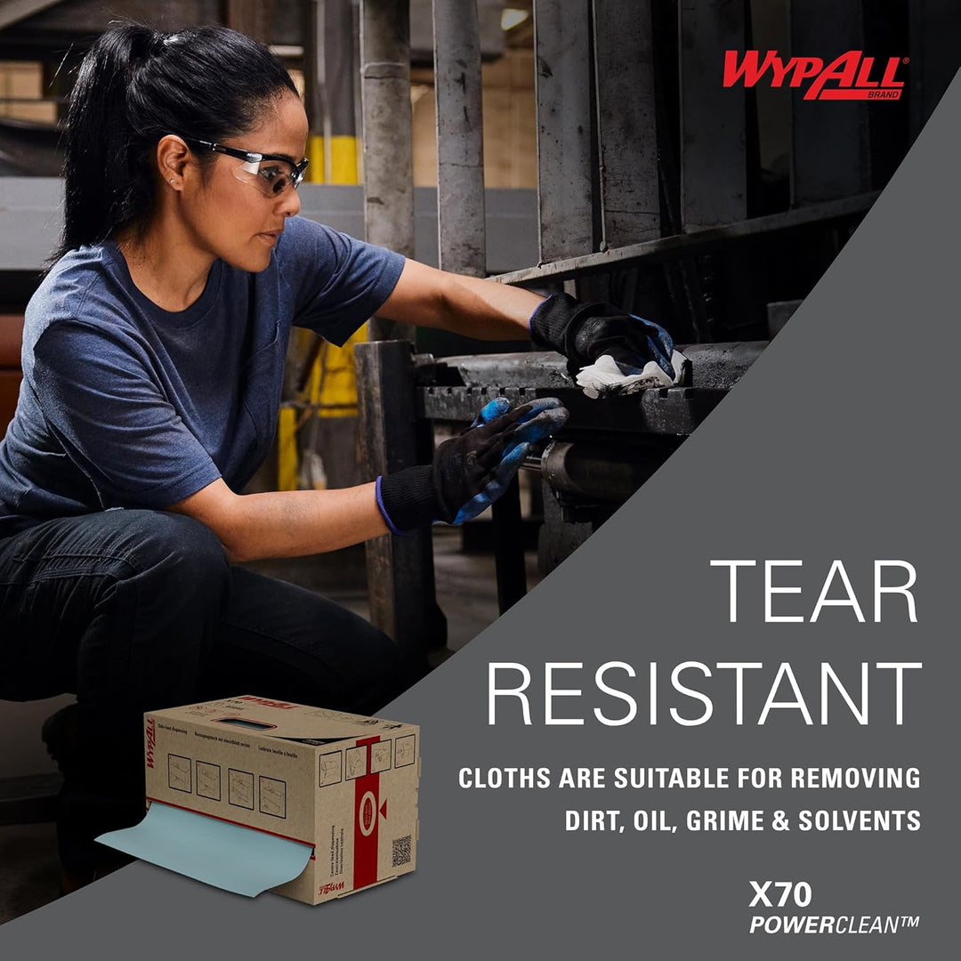WypAll X70 Power Clean Reinigungstücher für mittelschwere Reinigungsaufgaben 8251 – 2-in-1 Midi-Roll