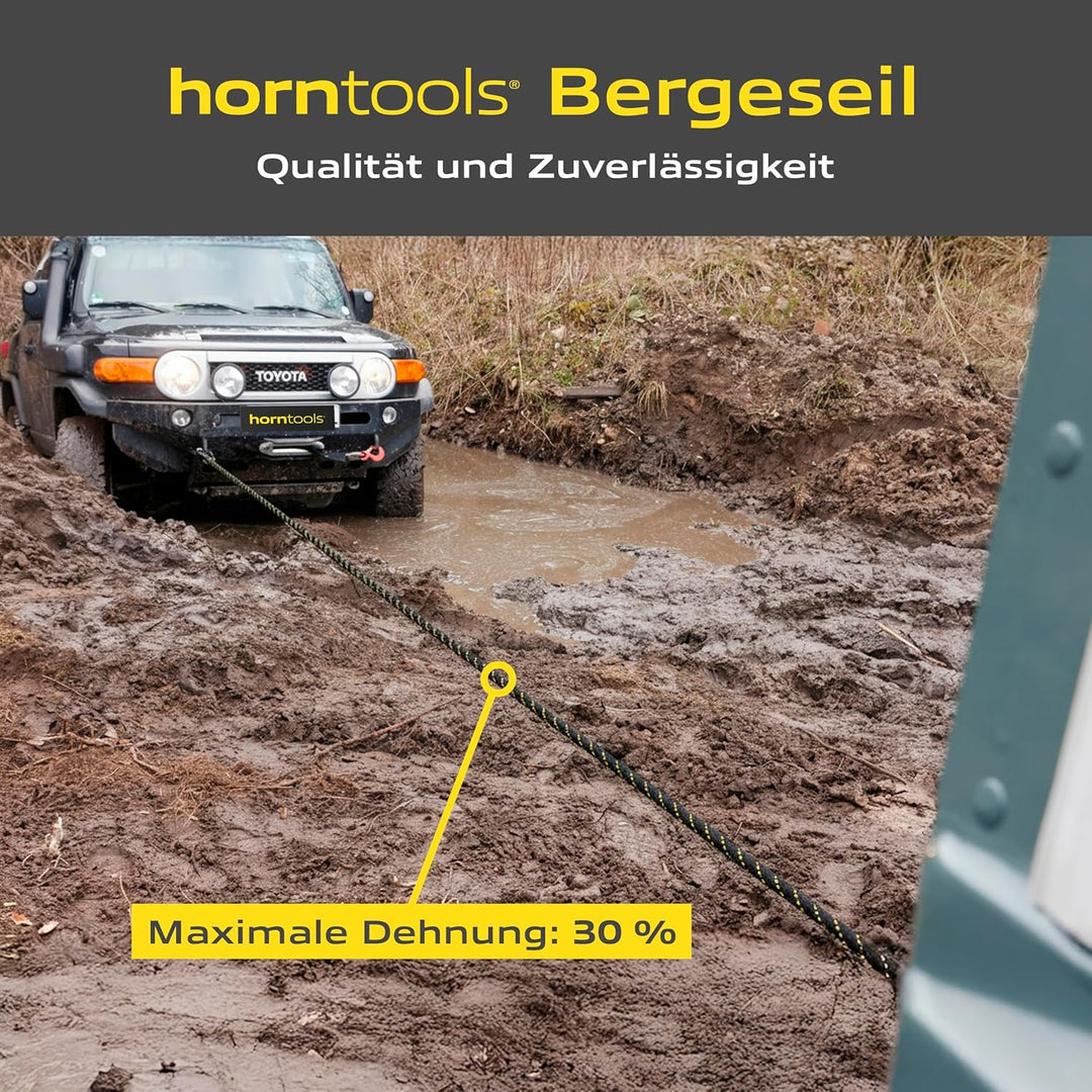 horntools Bergeseil kinetisch 24mm x 6,5m 12,7to schwarz