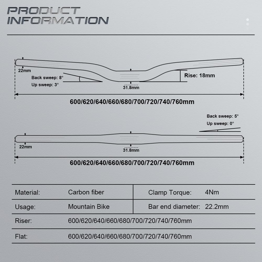 Alfa Pasca Carbon Mountain Fahrrad Lenker Ebene Steigleitung MTB Fahrrad Lenker Rot/Schwarz 3K Matt/
