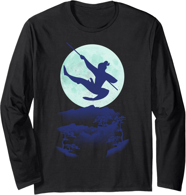 Disney Mulan Moonlit Jumping Silhouette Langarmshirt