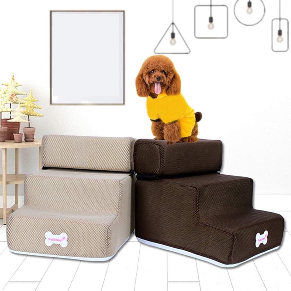 Pet Steps Treppe, Kleine Hundekatzen Pet 3 Steps Abnehmbare rutschfeste Rampe Klettern Abnehmbare Be