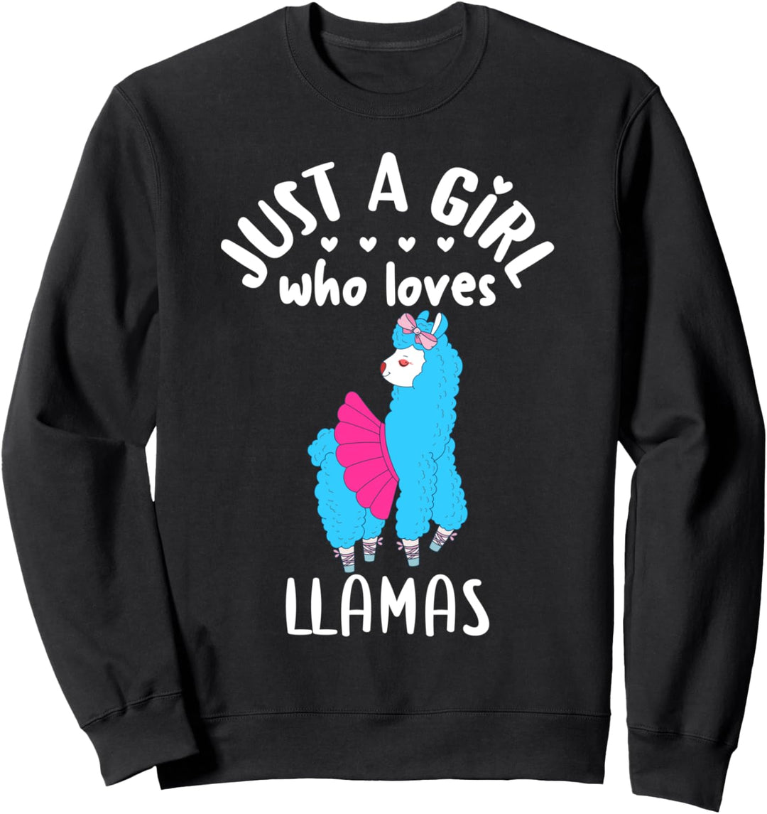 Girls Dressed Llama Dress Gift Just A Girl Who Loves Llamas Sweatshirt