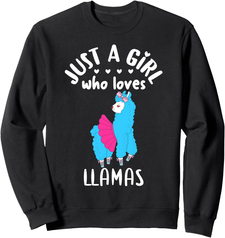Girls Dressed Llama Dress Gift Just A Girl Who Loves Llamas Sweatshirt