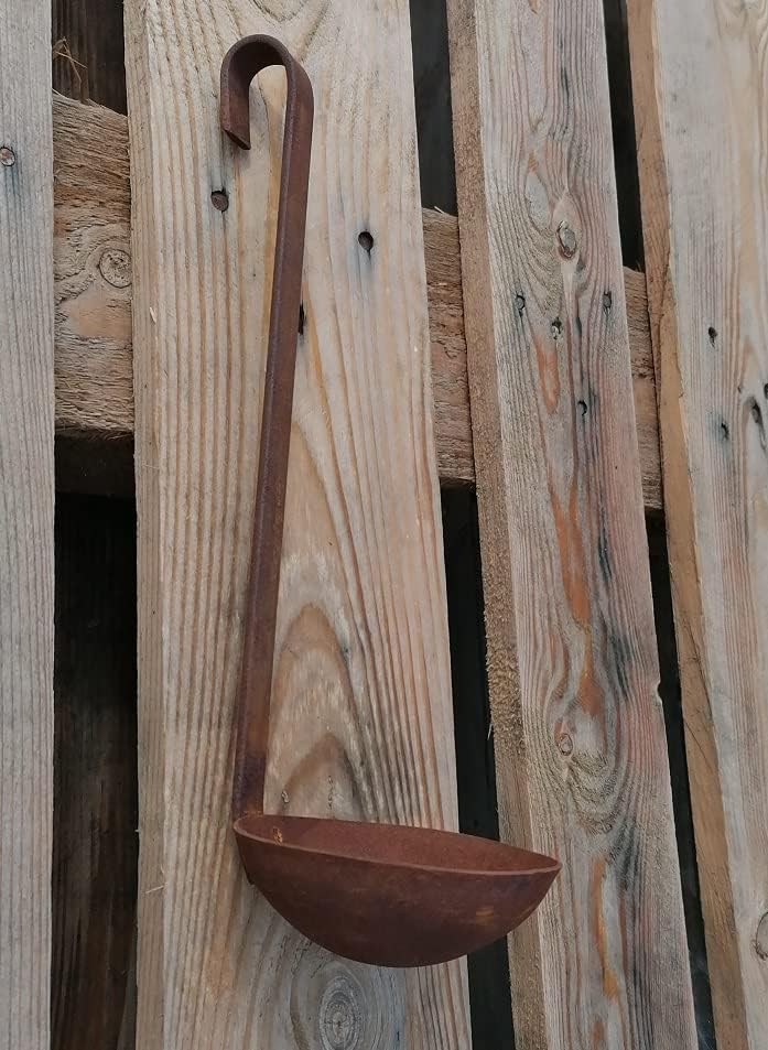 terracotta-toepfe-de Kelle ca.37 cm lang aus Metall Edelrost Rost Deko Garten Sommer Terrasse Balkon