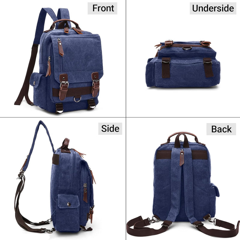 VARLIVOO Retro Sling Bag Herren Damen Crossbody Bag Umhängetaschen Schultertasche Wandern Reisen Cam