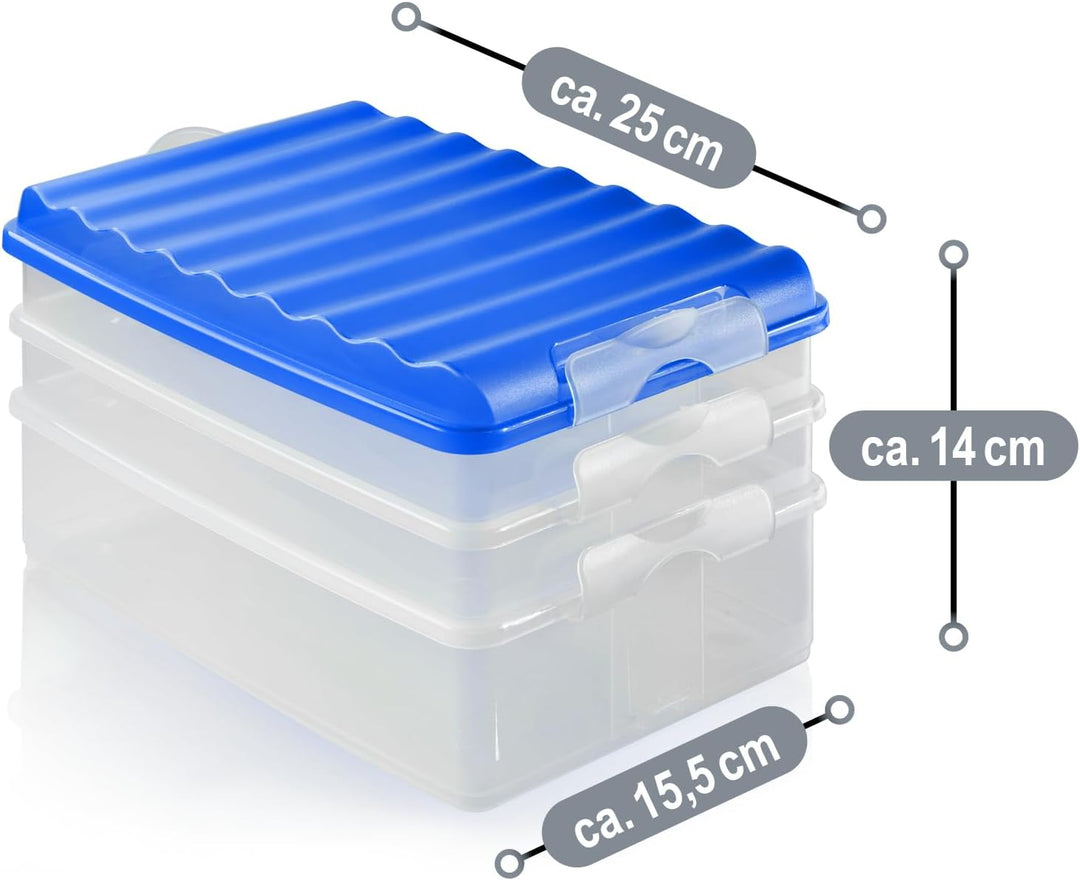 com-four® Lunch-Box mit mehreren Fächern - Aufschnittbox stapelbar für den Kühlschrank - Brotdose au