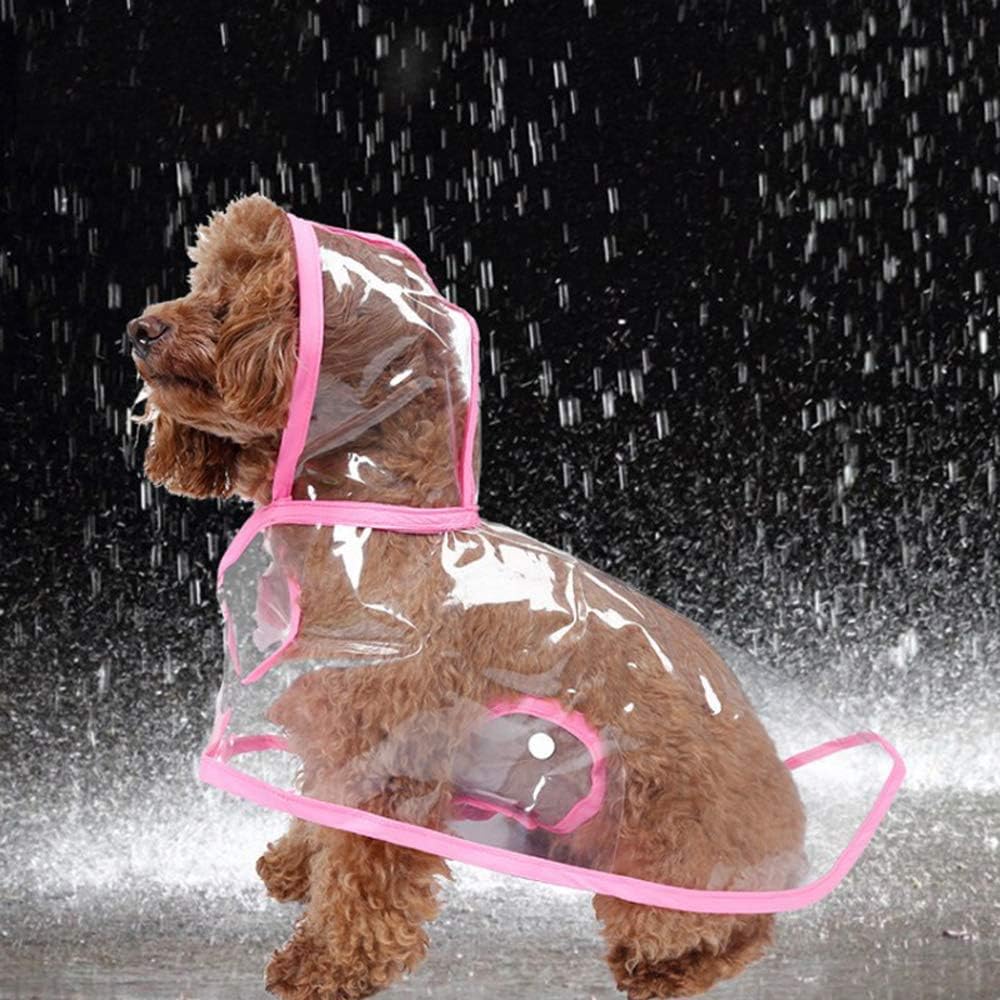 KoKoBin Reflektierender Mantel für Hunde und Katzen mit Kapuze, verstellbar, PVC, transparent, wasse