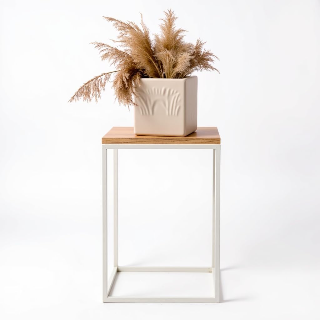 Pflanzenständer Craft - 24x24x40cm - Farbe Weiss - für Zimmerblumen - Metallregal - dekorativer Tisc
