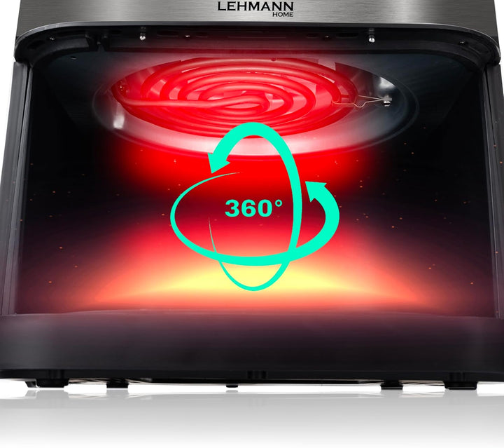 Lehmann Friteuse Heissluft XXL 1800 W, Heissluftfritteuse 8L mit bis zu 10 Programmen, Air Fryer mit