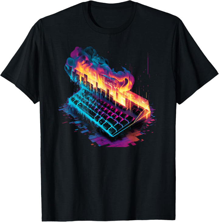 Gaming-Tastatur auf Feuer T-Shirt