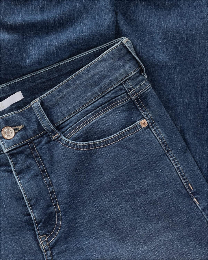 MAC Jeans Damen Jeans Hose Melanie Stretchdenim Grey 34W / 30L Mid Blue Used/L32, 34W / 30L Mid Blue