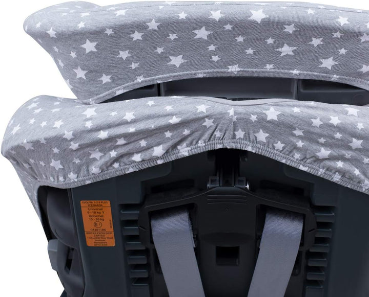 JYOKO Kids Bezug für Autositz kompatibel mit Romer Advansafix, Evolva IV M, aus Baumwolle (White Sta