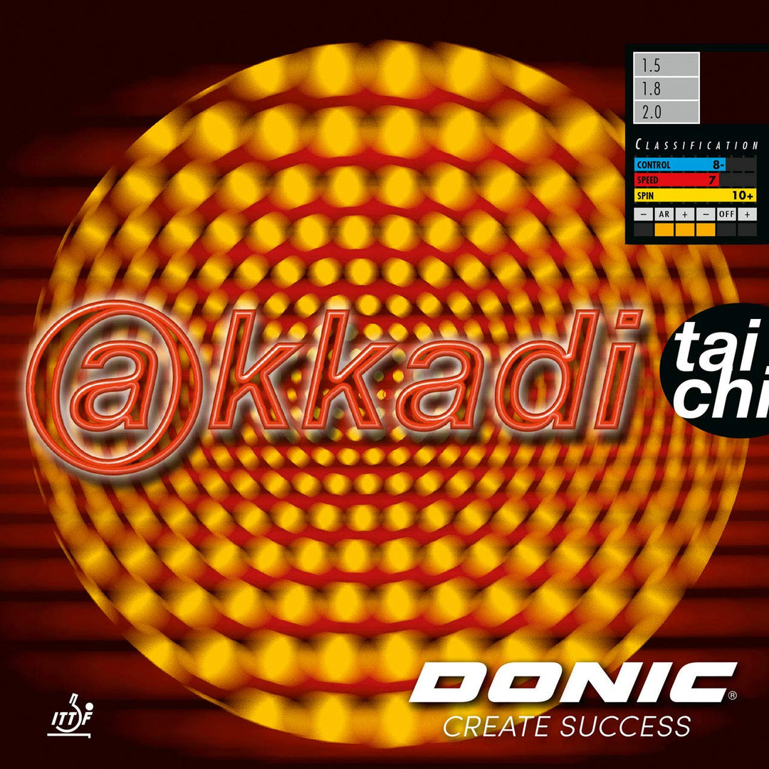 Donic Akkadi Taichi Tischtennisgummi 1.8mm Schwarz, 1.8mm Schwarz