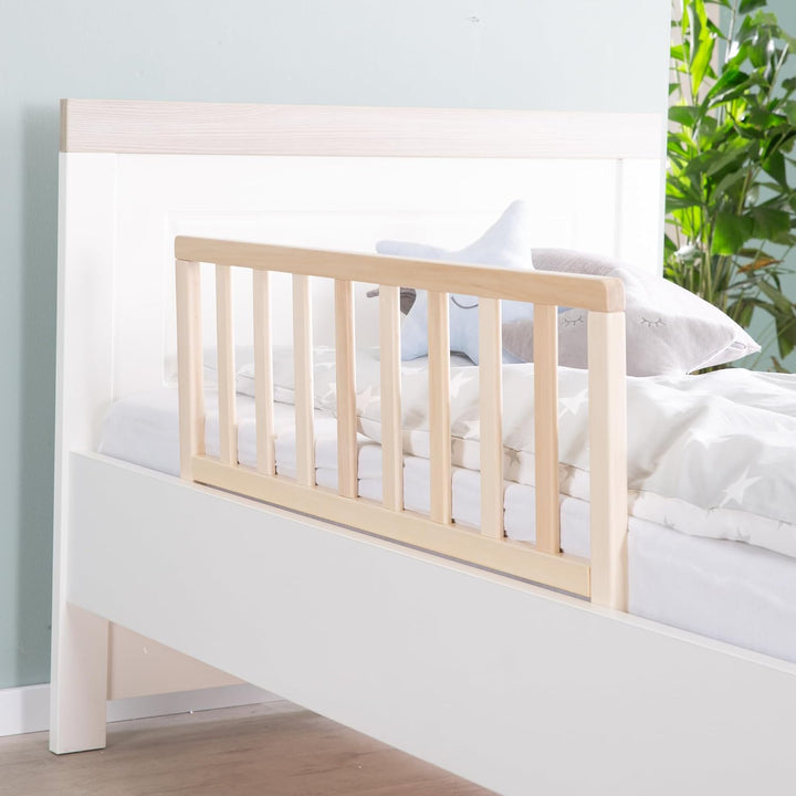 roba Bettschutzgitter 90 cm Länge aus Massivholz, sicherer Rausfallschutz für Babys und Kinder ab 18