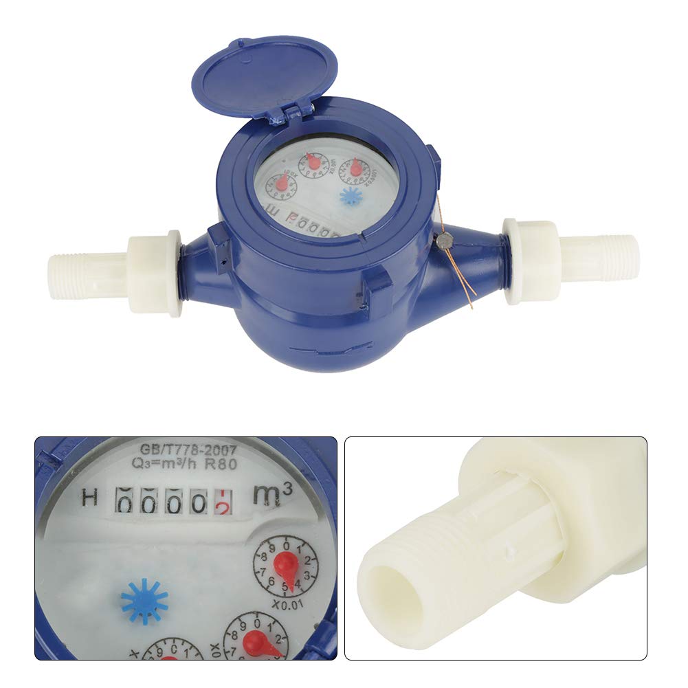 DN15 Kaltwasserzähler, Wasserzähler Durchfluss DN15 Wasseruhr Anschluss Kaltwasser-Durchflussmesser