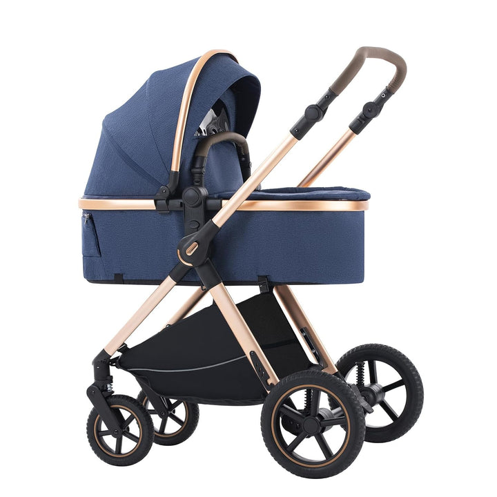 Shineey kinderwagen 3 in 1 Buggy Babybett Komplett Set Einem Klick Zusammenklappbarer Kinderwagen, 3