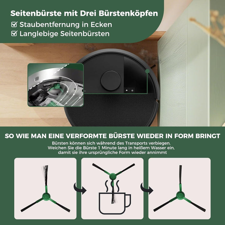 24 Stück Zubehör Kit für iRobot Roomba Plus 405 Combo/505/507 Combo Roboter Staubsauger:1 Hauptbürst