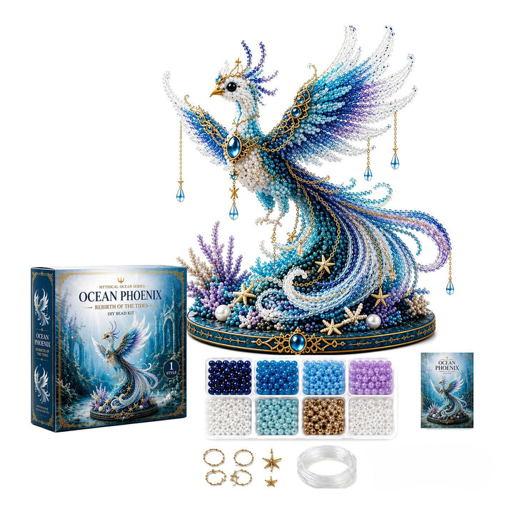 PLUSHCEWT Mini 3D Perlen Tier,3D Perlentiere Bastelset mit Anleitung，Phönix | 3D Perlen Tier Bastels
