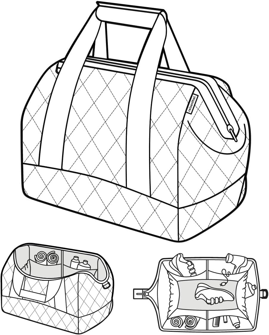 reisenthel Allrounder L Rhombus Black – Vielfältige Doktortasche zum Reisen, für die Arbeit oder Fre
