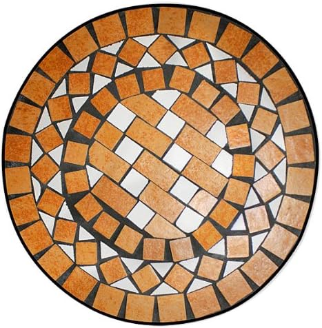 Deuba Mosaiktisch Blumenhocker Terracotta Rund 62 x 34 cm Metall Mosaik Balkontisch Beistelltisch In