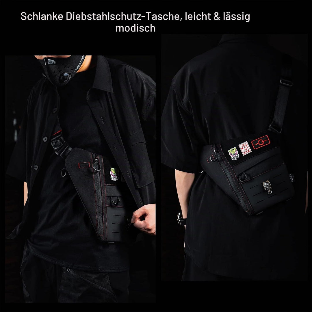 TACTICAL_GEEK Cache L1 Umhängetasche Leichter Brustrucksack Anti-Diebstahl Wasserdichte Umhängetasch