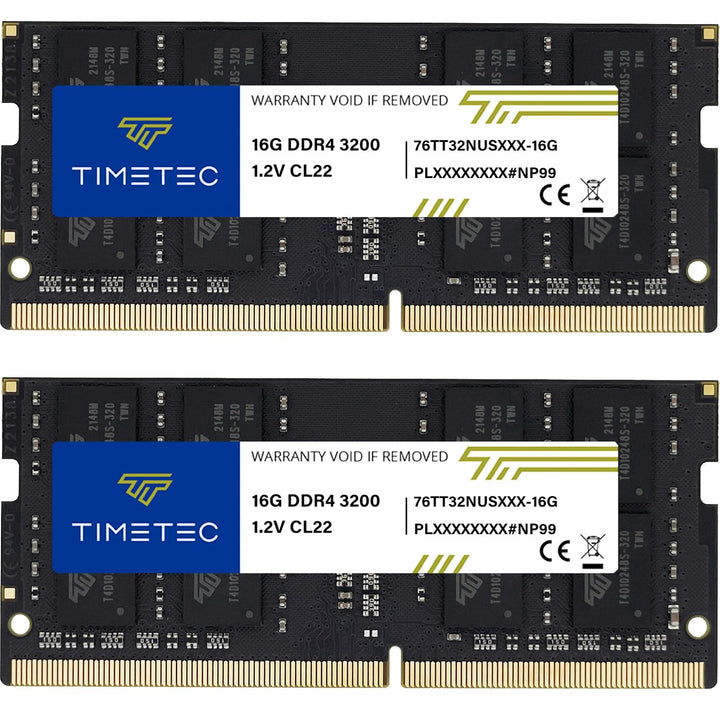 Timetec 32GB KIT (2x16GB) DDR4 3200MHz (DDR4-3200) PC4-25600 Non-ECC Unbuffered 1.2V CL22 2Rx8 Dual