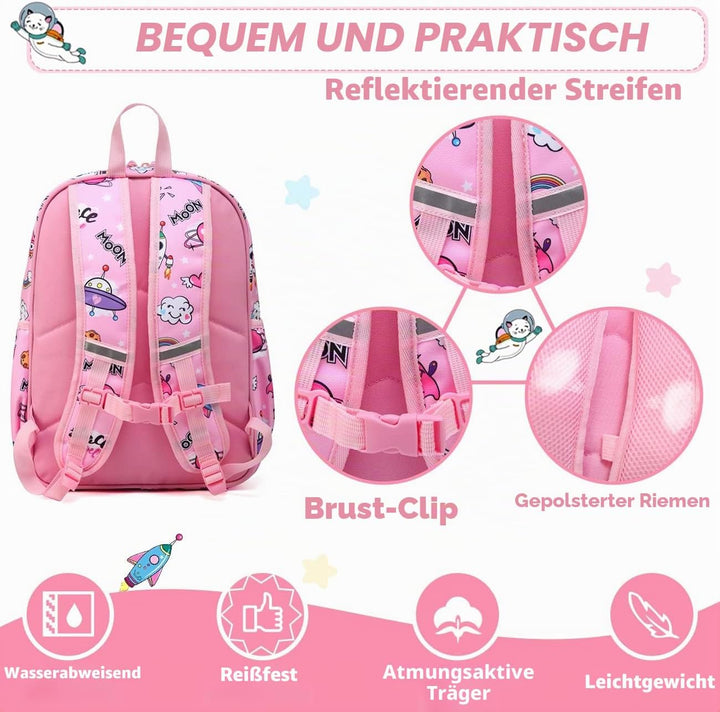 VASCHY Kinderrucksack, Niedlich Wasserabweisend Vorschule Kinder Jungen Rucksack Leicht Kindergarten