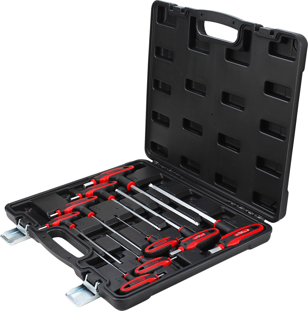 KS Tools 151.8150 ERGOTORQUEplus T-Griff-Innensechskant-Kugelkopf-Schlüssel-Satz, 9-tlg.