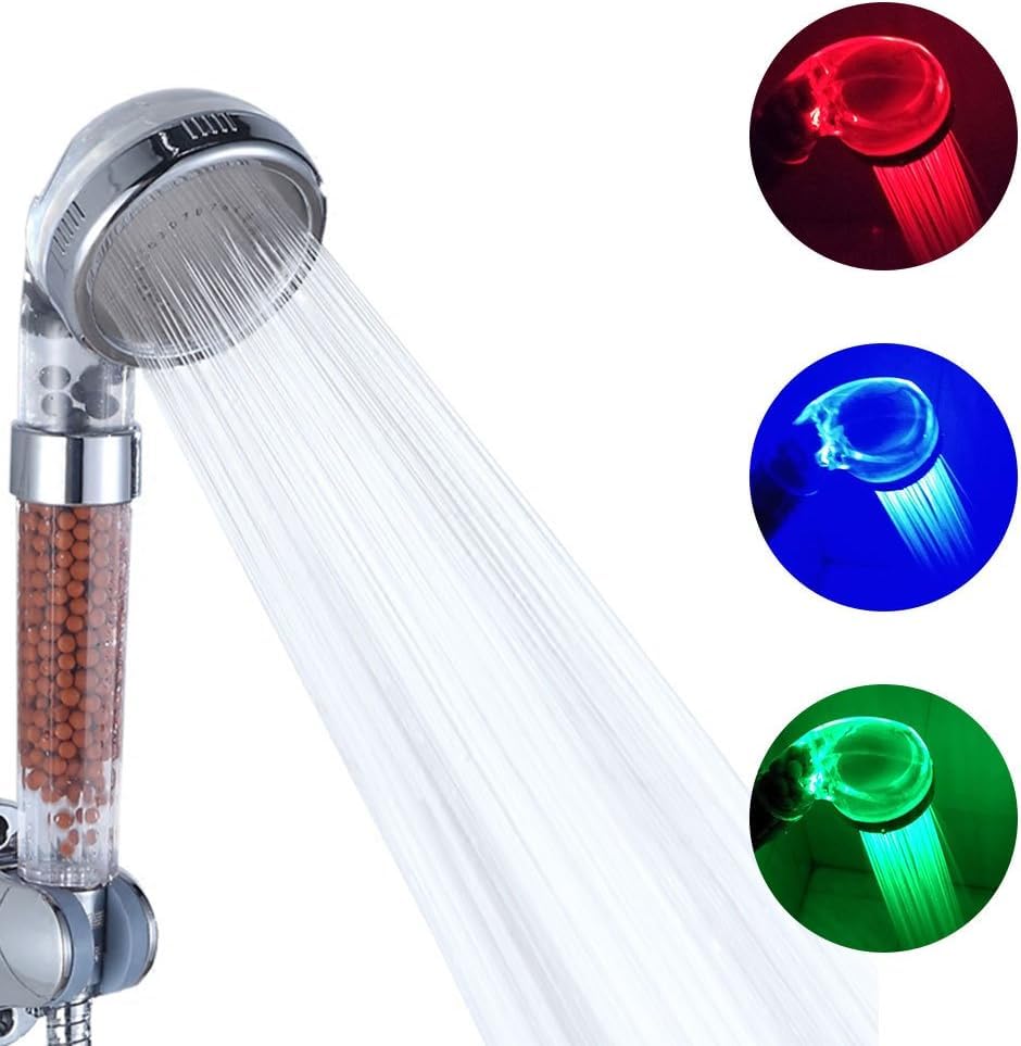 Comely Led Handbrause Duschkopf, LED Handbrause mit Farbwechsel Duschkopf LED Temperatur Gesteuert m