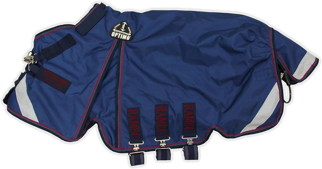 Horseware Rambo Optimo Weidedecke ohne Füllung (Ohne Halsteil) Navy/Burgundy (145)