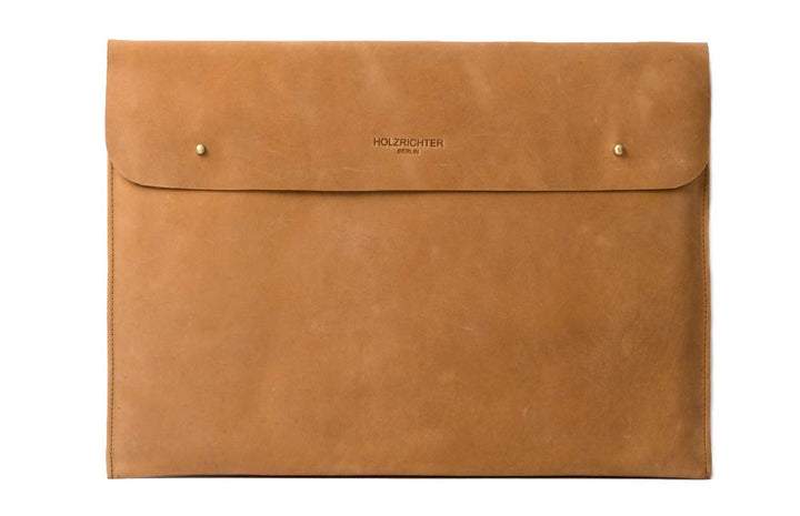 HOLZRICHTER Berlin Laptop 15“ Sleeve - Premium Hülle aus Leder – Ledertasche für Notebook Apple MacB