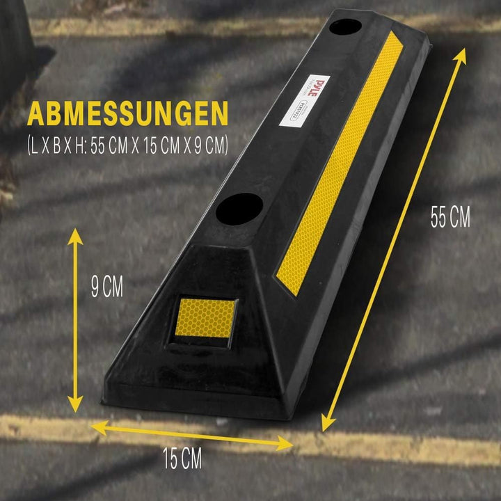 pyle 2 x Panzer-Bodenstopper für Garage, Fahrzeug, für Parksicherheit, 1 x robuster Gummi-Parkplatz,