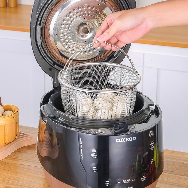 Juwacoo 2 Stück Edelstahl Dampfgarer Dampfeinsatz, (20,5 cm+18 cm) Frittierkorb Dampfkorb, Dünsteins
