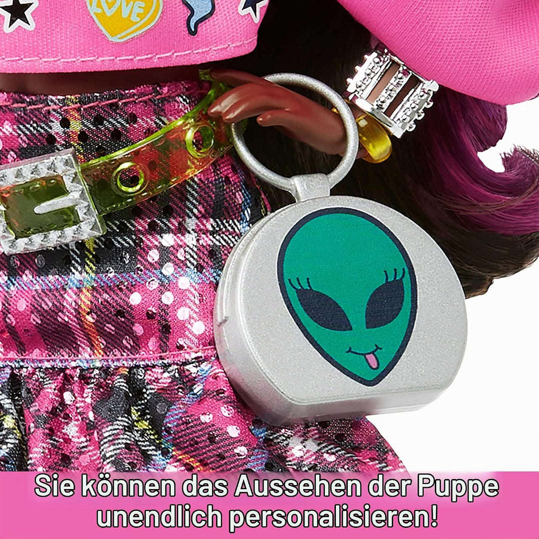 Barbie-Puppe mit Panda, Barbie Extra, Kinderspielzeug, Kleidung und Accessoires, brünettes Haar mit