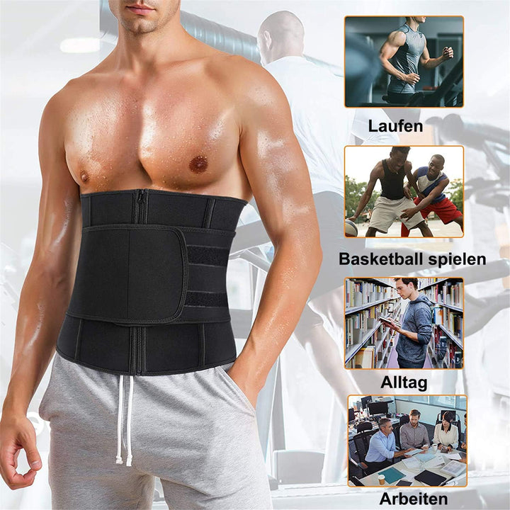 Gotoly Herren Bauchweggürtel Sport Fitnessgürtel Body Shaper Schwitzgürtel Verstellbarer Neopren Sau