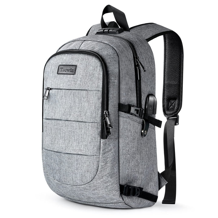 Tzowla Anti Diebstahl Laptop Rucksack für Herren,Rucksack Wasserdicht mit USB-Ladeanschluss und Schl