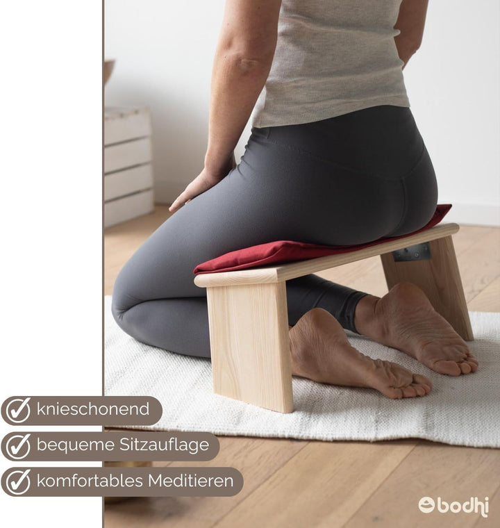 Bodhi Meditationsbank Auflage | Sitzauflage aus Baumwolle | Bequeme &amp; Weiche Polsterung | Sitzunterl