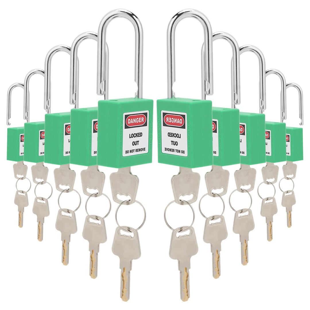 Sicherheits Vorhängeschloss Sets, 10 Sets Lockout Lock, 38 mm Vorhängeschlösser Gleichschliessend Se