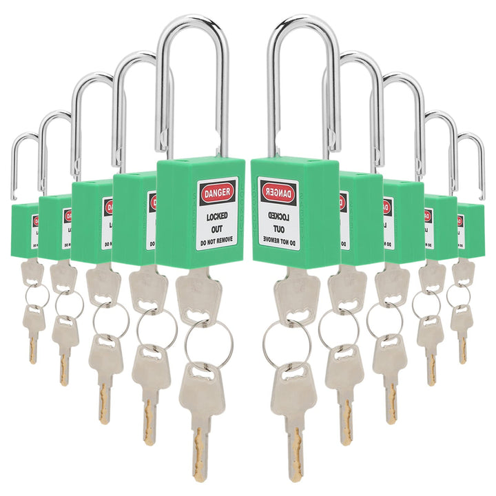 Sicherheits Vorhängeschloss Sets, 10 Sets Lockout Lock, 38 mm Vorhängeschlösser Gleichschliessend Se