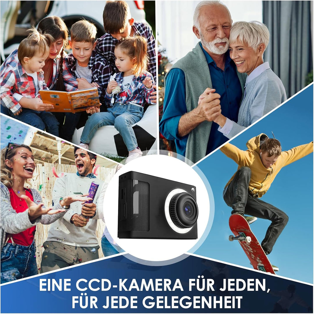 Digitalkamera, ARNSSIEN 1080P Kinderkamera, 2,4" 16LED Licht 40MP mit 8 Zoom Kamera Fotokamera, Komp