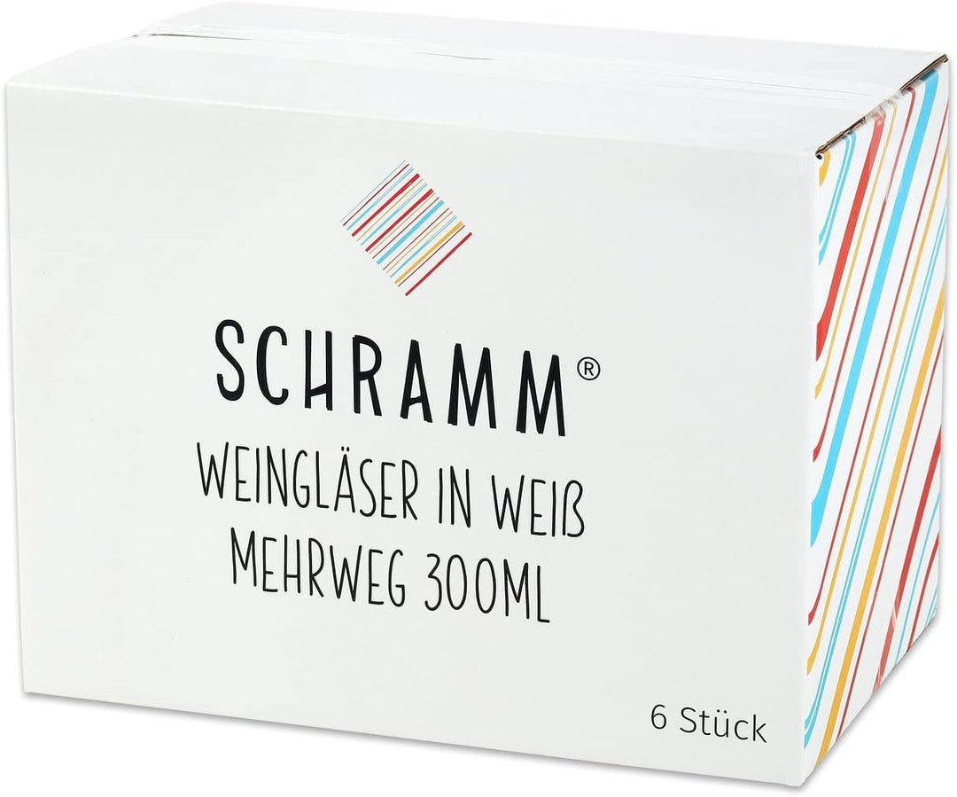 Schramm® Mehrweg Weingläser in weiss wählbar 6, 12, 24 oder 48 Stück Champagner Glas Sektflöten Sekt