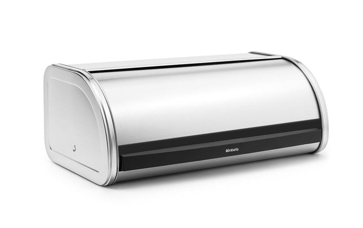 Brabantia Rollbrotkasten (matter Stahl), grosser Brotkasten mit flacher Oberseite, passend für 2 Bro