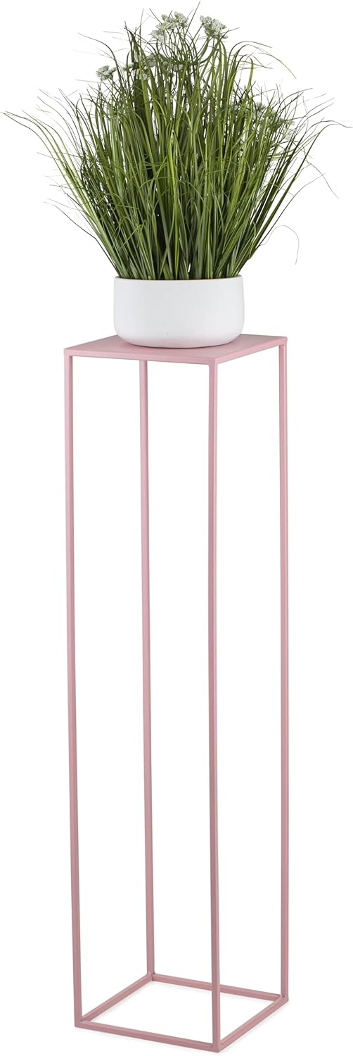 HowHomely Blumenständer Metall Rosa 100 cm Hoch - Solider und Robuster Blumenhocker Metall - Pflanze