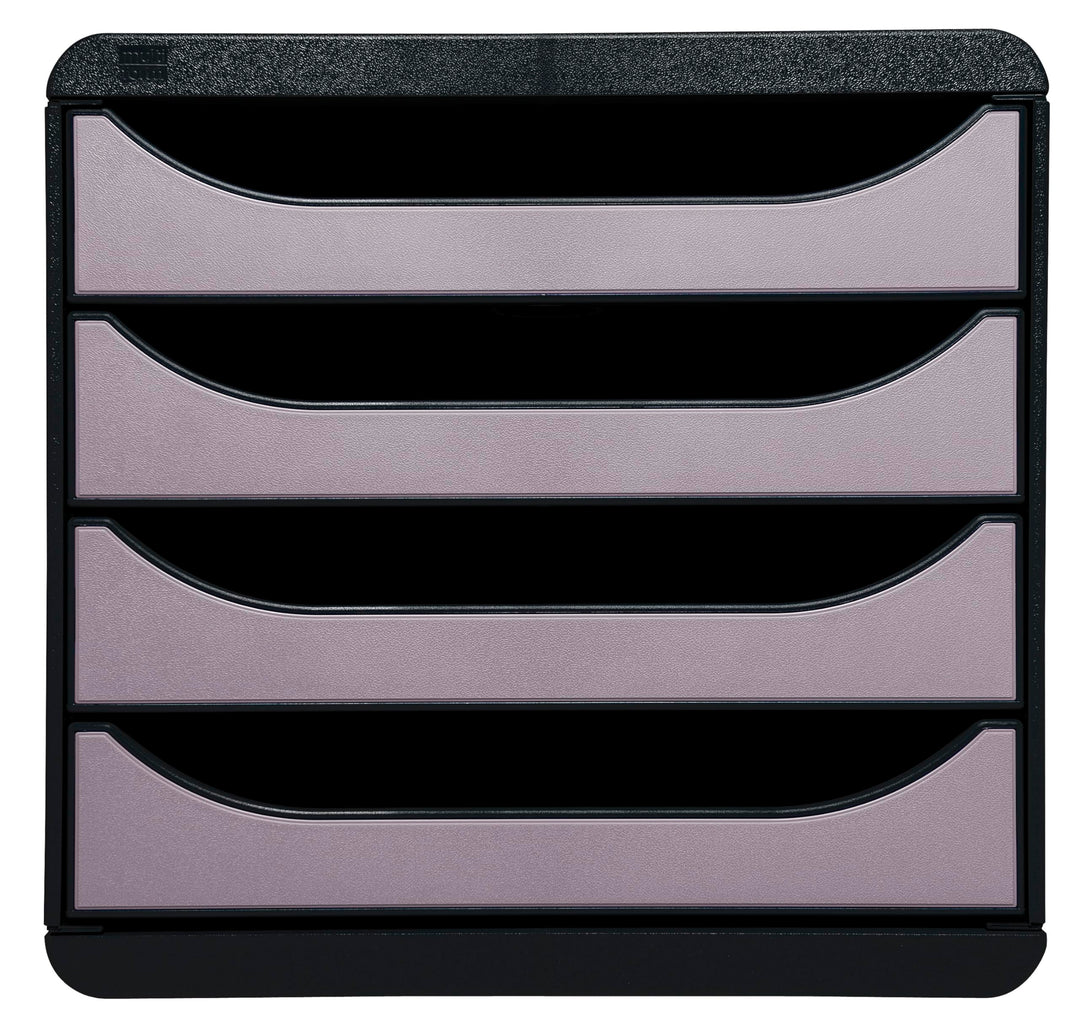 Exacompta 310438D Premium Ablagebox mit 4 Schubladen für DIN A4+ Dokumente. Belastbare Schubladenbox